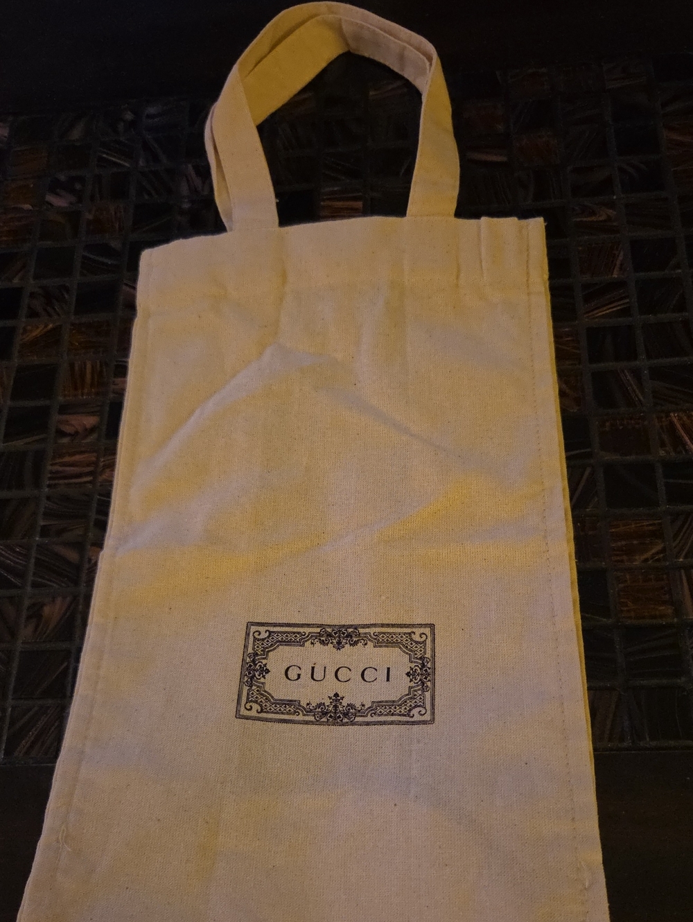 Gucci Natural Canvas Tote with Logo Print